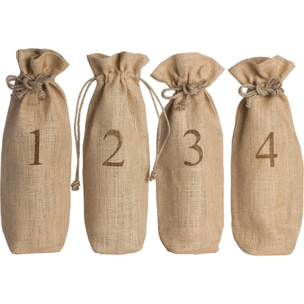 Set of four numbered jute sacks that measure 14" x 6"... from ASI 55450 Franmara Inc