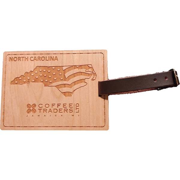 Luggage tag made of hardwood available in the theme of the... from ASI 92531 Unique Custom Products / UCP