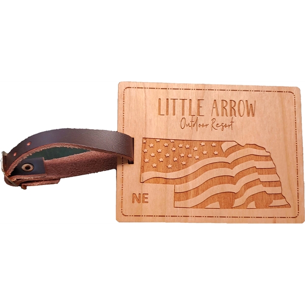 Luggage tag made of hardwood available in the theme of the... from ASI 92531 Unique Custom Products / UCP