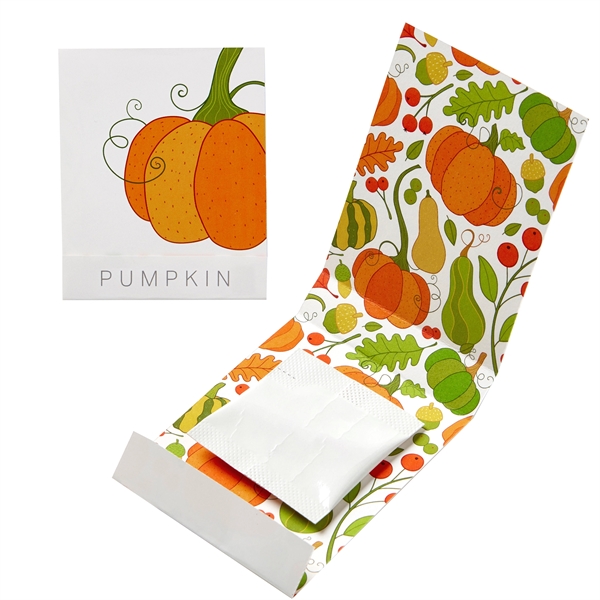 Matchbook with one pumpkin seed packet and instructions.... from ASI 63549 Jornik Manufacturing Corp / Jornik