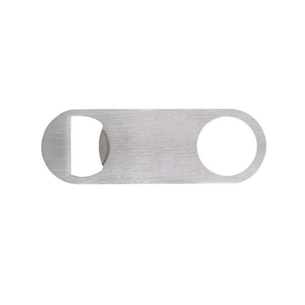 Short paddle style bottle opener made of stainless steel.... from ASI 57655 STOPNGO Line