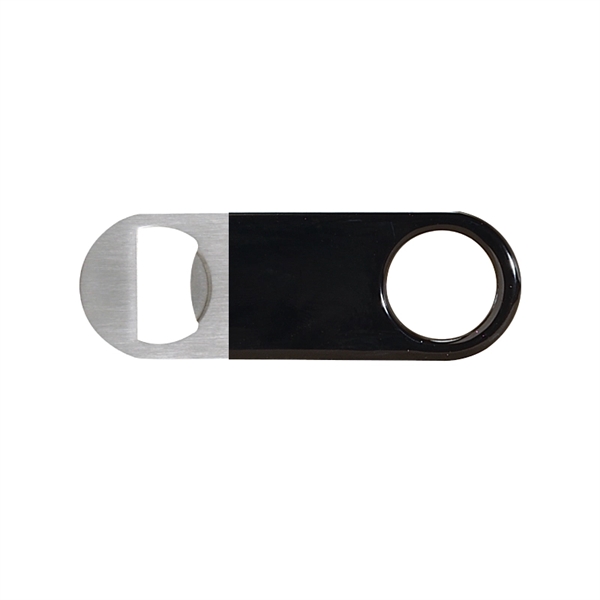 Short paddle bottle opener made of stainless steel wrapped in colored... from ASI 57655 STOPNGO Line