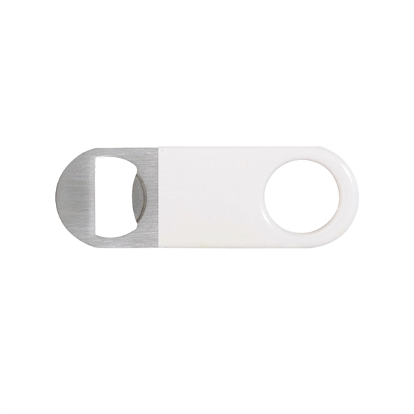 Short paddle bottle opener made of stainless steel wrapped in colored... from ASI 57655 STOPNGO Line