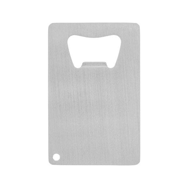 Credit card sized bottle opener made of stainless steel with a... from ASI 57655 STOPNGO Line