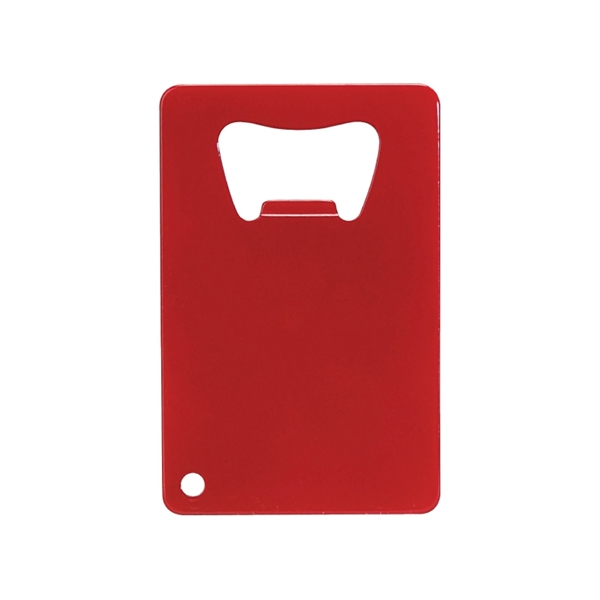Credit card bottle opener made of stainless steel with a powder-coated... from ASI 57655 STOPNGO Line