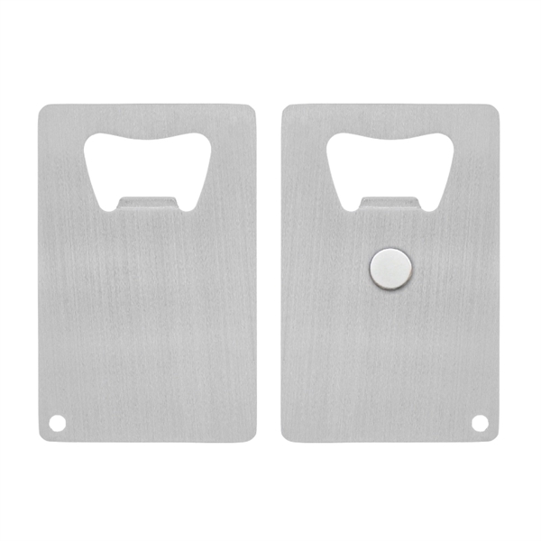 Credit card shaped bottle opener made of stainless steel with a... from ASI 57655 STOPNGO Line