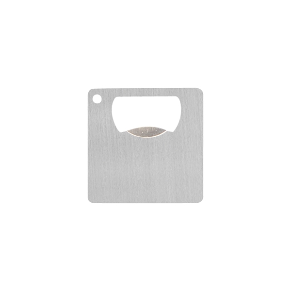 Mini square bottle opener made of stainless steel with a brushed... from ASI 57655 STOPNGO Line