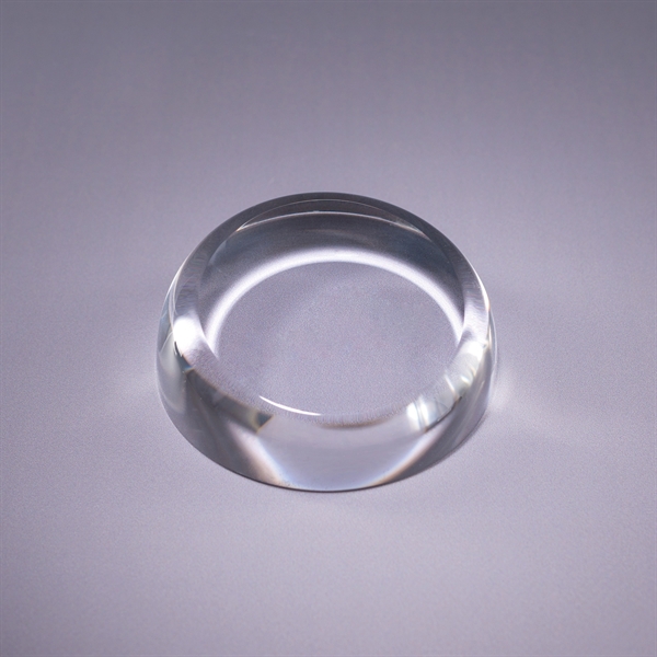 Heavy optic crystal paperweight with slanted top, deep etch imprint on... from ASI 62985 J. Charles