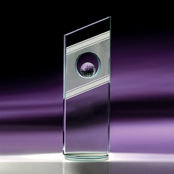 Fanfare golf award made of crystal with a circular opening that... from ASI 62985 J. Charles