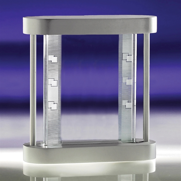 Plaque 3D award made of jade crystal with two etched panels... from ASI 62985 J. Charles