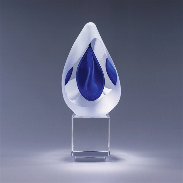 Art glass award with optic crystal base, two size options, gift... from ASI 62985 J. Charles / J. Charles
