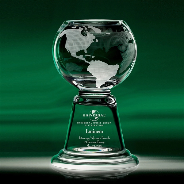 Grande Planet award made of a hand-blown and hand-cut crystal globe... from ASI 62985 J. Charles