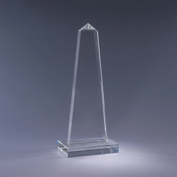 Award made of heavy optic crystal with an obelisk shape, gift... from ASI 62985 J. Charles