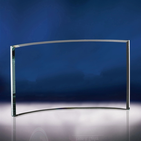 Arc bent glass award made of curved, beveled jade crystal.... from ASI 62985 J. Charles