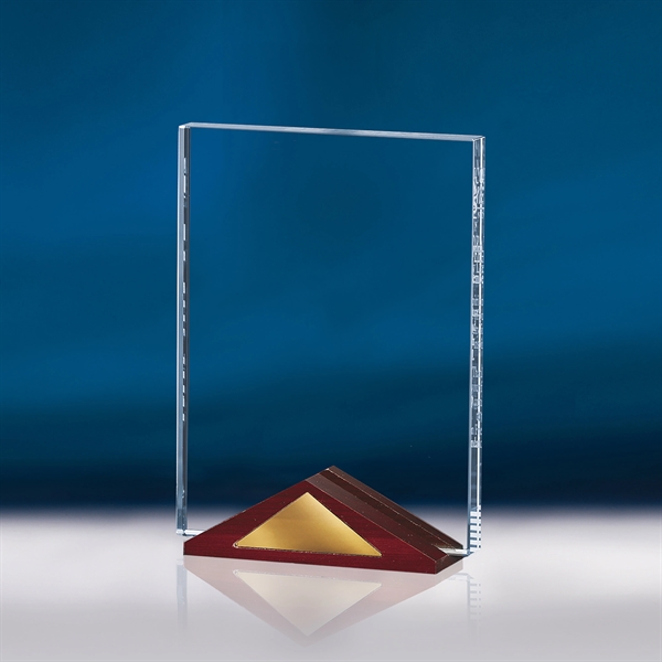 Plaque award made of heavy optic crystal with a solid cherry... from ASI 62985 J. Charles