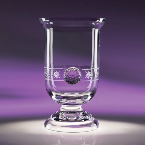 Narrative award made of hand-blown crystal with sparkling quality, raised golf... from ASI 62985 J. Charles