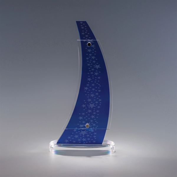 10" x 5" x 2.25" acrylic award with multi-dimensional shape in... from ASI 62985 J. Charles
