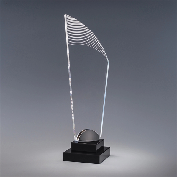 11.5" x 4.25" x 4.25" clear acrylic award with multi-dimensional shape... from ASI 62985 J. Charles