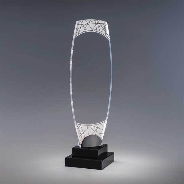 11.25" x 4.25" x 4.25" clear acrylic award with multi-dimensional shape... from ASI 62985 J. Charles