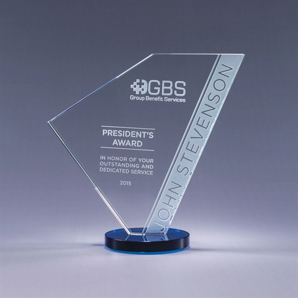 Starphire and color optic crystal award with clear or colored base;... from ASI 62985 J. Charles
