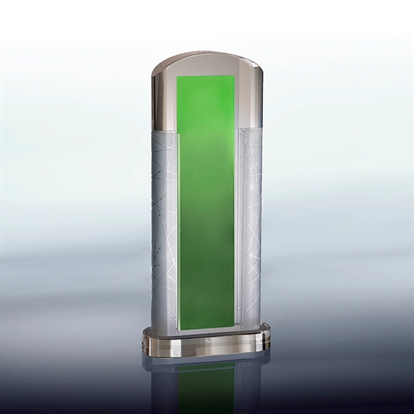 Optic and color optic crystal award with deep etch imprint on... from ASI 62985 J. Charles