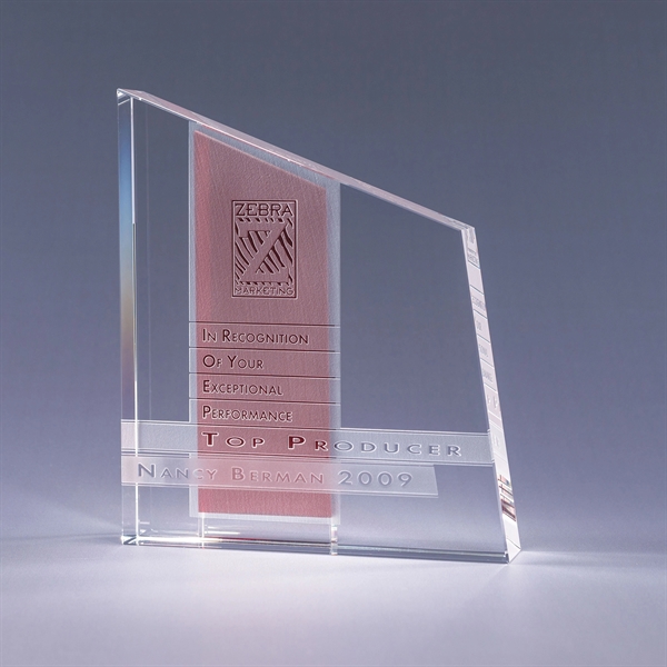7.25" x 6.25" x 1" optic and color optic crystal award... from ASI 62985 J. Charles