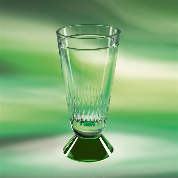 Expression vase made of hand-blown crystal with petal cuts at the... from ASI 62985 J. Charles