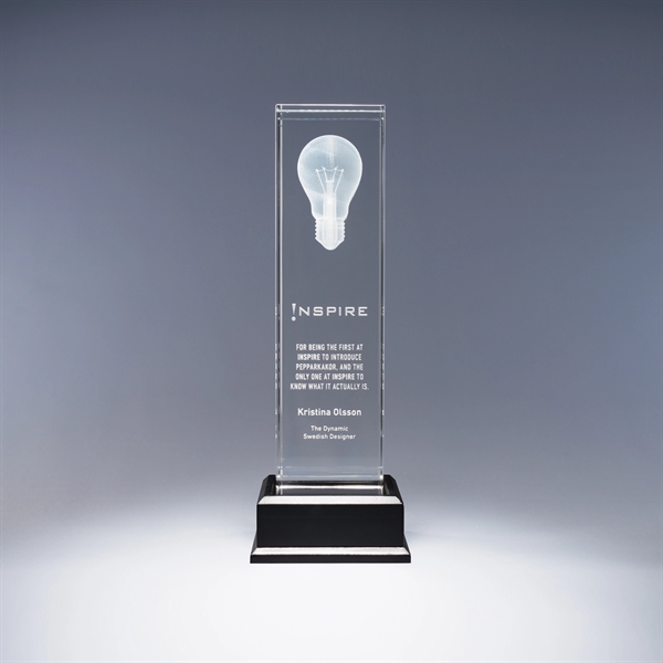 11.75" x 4" x 4" optic crystal Luminosity award with 3D... from ASI 62985 J. Charles