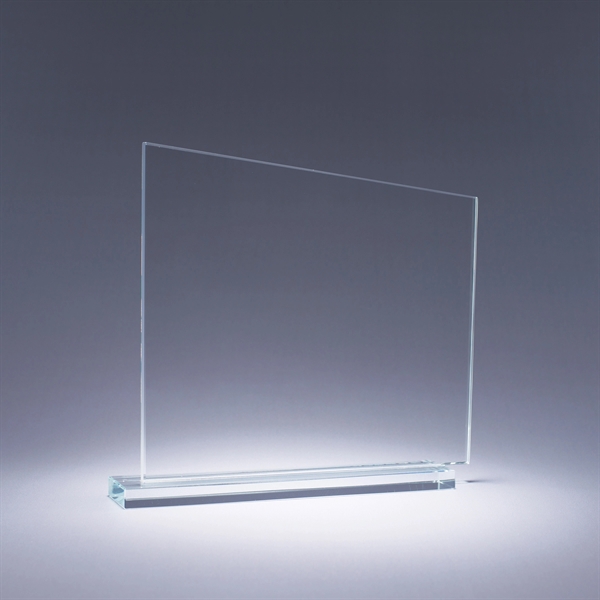 Elegant starphire crystal award with deep etch imprint on one size... from ASI 62985 J. Charles