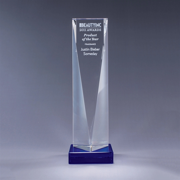 Excelsior optic crystal award with a design featuring a series of... from ASI 62985 J. Charles