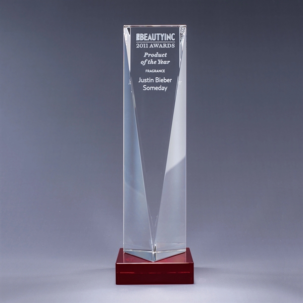 Excelsior optic crystal award with a design featuring a series of... from ASI 62985 J. Charles