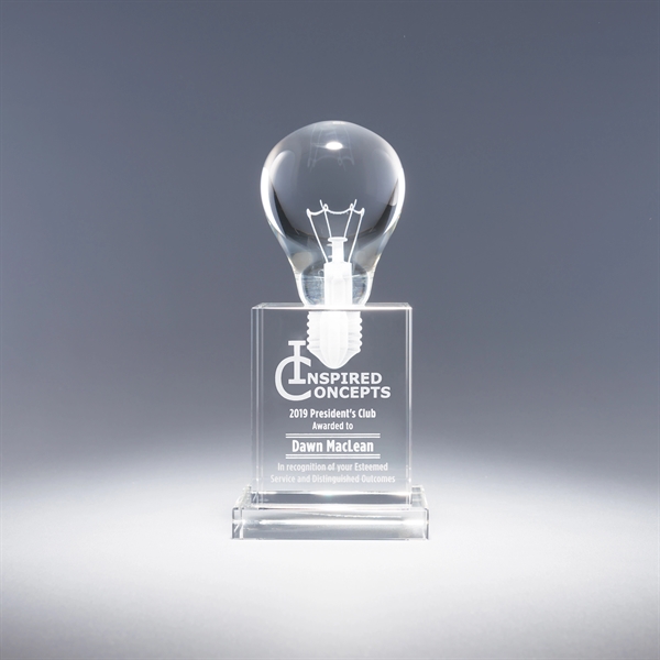 8.25" x 3.75" x 3.75" block-style optic crystal award with three-dimensional... from ASI 62985 J. Charles