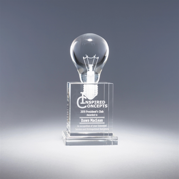 8.25" x 3.75" x 3.75" block-style optic crystal award with three-dimensional... from ASI 62985 J. Charles