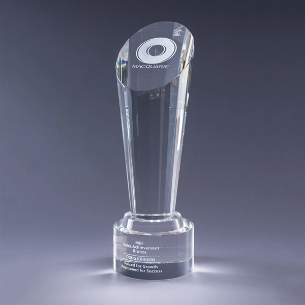 Optic crystal award with deep etch imprint in two locations; available... from ASI 62985 J. Charles