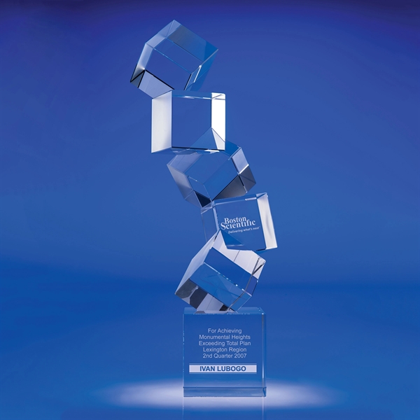Cube-designed optic crystal award with choice of deep etch or full... from ASI 62985 J. Charles