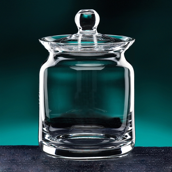 Biscuit barrel made of hand-blown crystal for use as a container... from ASI 62985 J. Charles