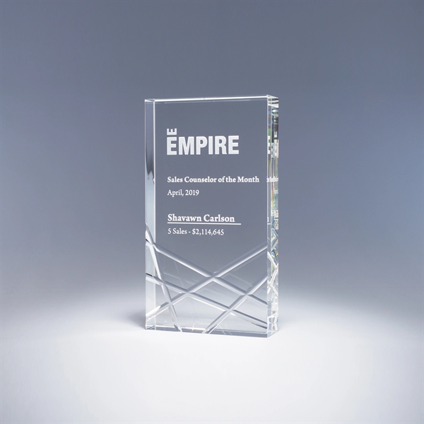 9" x 5" x 1.5" tablet-shaped optic Kinetic optical crystal award... from ASI 62985 J. Charles