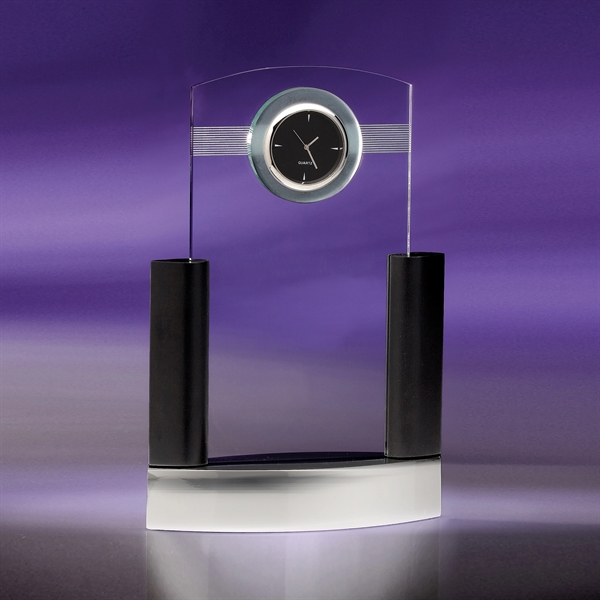 Neopolitan desk clock made of optic crystal with quartz movement and... from ASI 62985 J. Charles