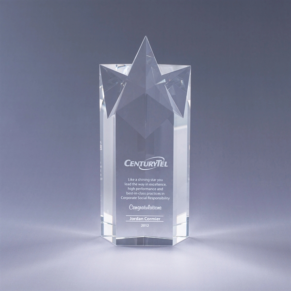 Rising Star optic crystal award in 6" x 3.5" x 1.75",... from ASI 62985 J. Charles