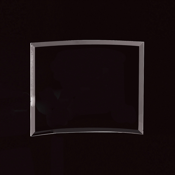 Free-standing bent glass award made of beveled, curved jade crystal for... from ASI 62985 J. Charles