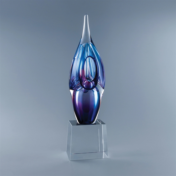 19" x 5" x 5" art glass award with optic crystal... from ASI 62985 J. Charles