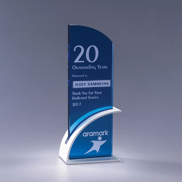 Optimist award with a matte-finish aluminum arc with choice of clear,... from ASI 62985 J. Charles