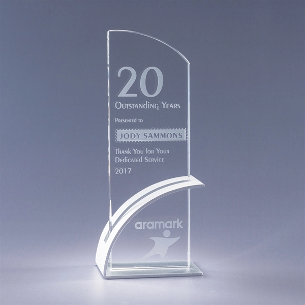 Optimist award with a matte-finish aluminum arc with choice of clear,... from ASI 62985 J. Charles