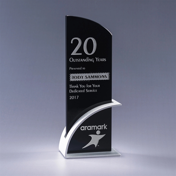 Optimist award with a matte-finish aluminum arc with choice of clear,... from ASI 62985 J. Charles