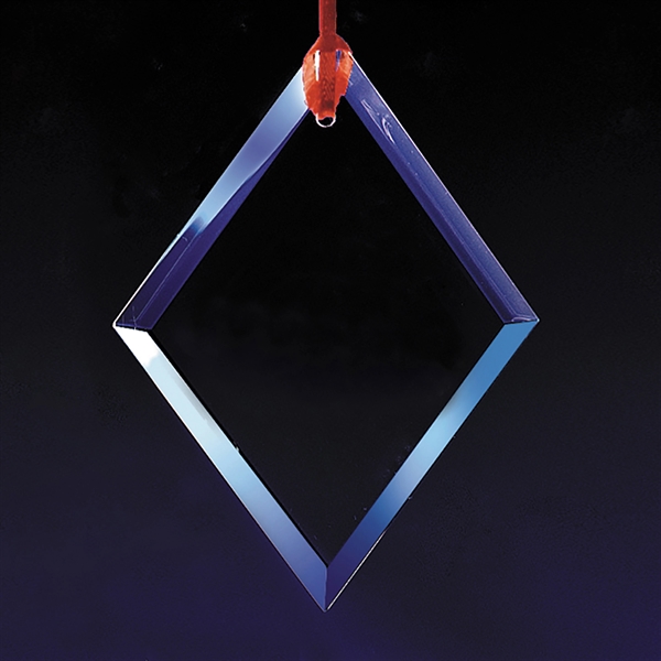 Diamond-shaped crystal ornament with a red hang cord for hanging on... from ASI 62985 J. Charles