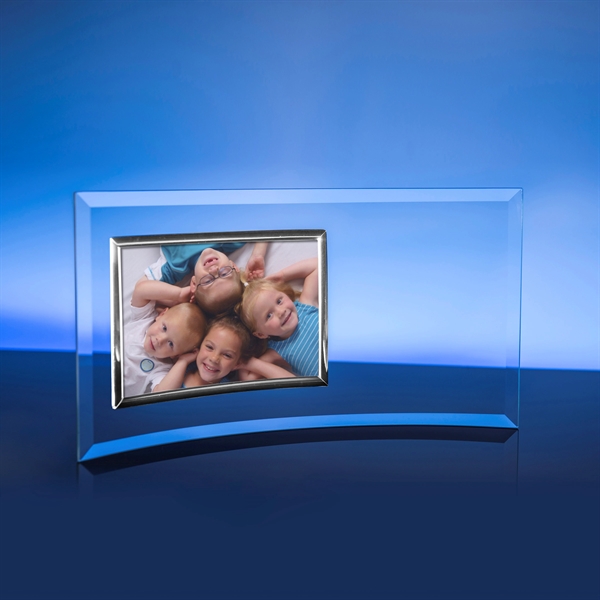 Free-standing horizontal photo frame made of jade crystal with a silver... from ASI 62985 J. Charles