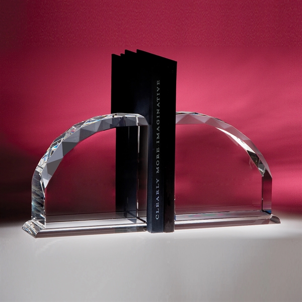 Radii bookends made of solid optic crystal with sleek bases and... from ASI 62985 J. Charles