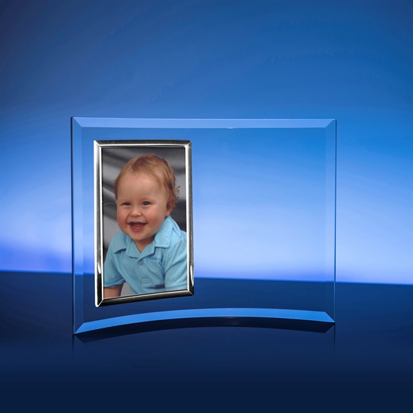 Free-standing vertical photo frame made of jade crystal with a silver... from ASI 62985 J. Charles