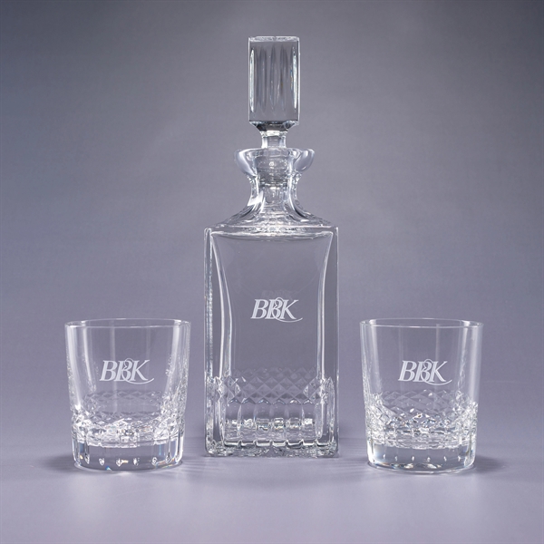 Exception three-piece bar set with 32 ounce decanter and pair of... from ASI 62985 J. Charles