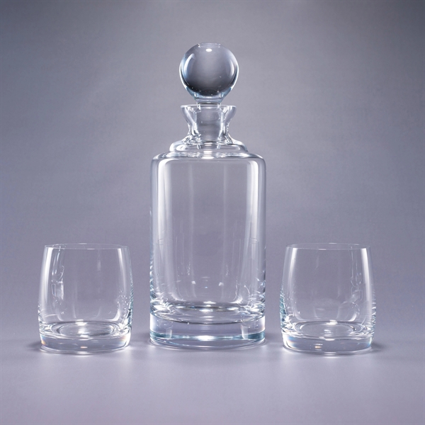 Three-piece Meridian non-lead crystal set with 34 ounce decanter with stopper... from ASI 62985 J. Charles